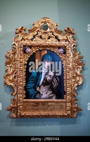Piedad de Luis de Morales el divino, huile sur table, Musée diocésain d'Art ancien Sigüenza, province de Guadalajara, Espagne Banque D'Images