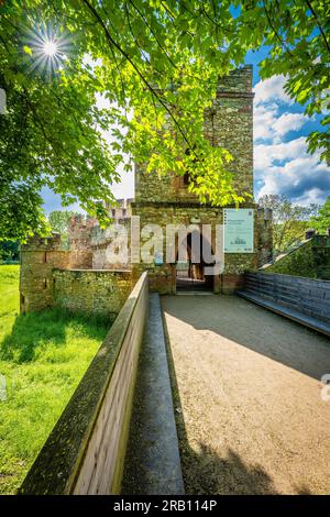 Mosburg dans le parc du palais Wiesbaden-Biebrich, la résidence baroque des ducs de Nassau, un immense parc où se déroulent les célèbres tournois de saut d'obstacles à Whitsun Banque D'Images