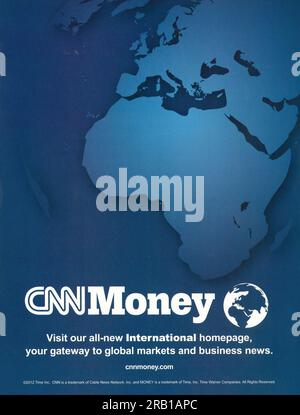 CNN Money news et publicité sur le site Web dans un magazine 2013 Banque D'Images