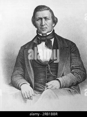Utah : c. 1850 Un portrait du chef mormon Brigham Young. Banque D'Images