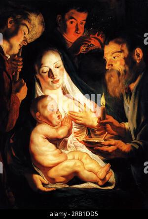 Adoration des bergers 1616 par Jacob Jordaens Banque D'Images