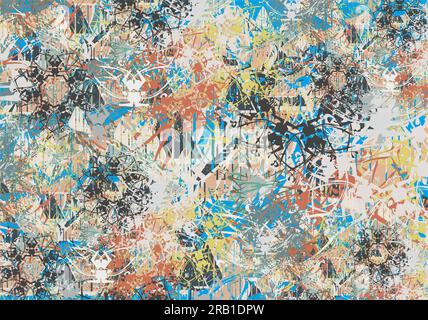 Fond coloré texturé avec des éléments géométriques pour tissu ou textiles. Éclats de couleur-beau fond pour les tendances de la mode, les concepts d'affaires Banque D'Images