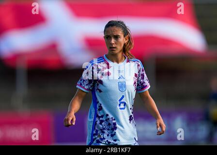 Stade Gladsaxe, Copenhague, Danemark. 05 juillet 2023. Aitana Bonmati (Espagne) regarde lors d’un match amical féminin de l’UEFA, Danemark vs Espagne, au Gladsaxe Stadium, Copenhague, Danemark. Kim Price/CSM/Alamy Live News Banque D'Images