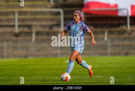 Stade Gladsaxe, Copenhague, Danemark. 05 juillet 2023. Alexia Putellas (Espagne) contrôle le ballon lors d’un match amical féminin de l’UEFA, Danemark vs Espagne, au Gladsaxe Stadium, Copenhague, Danemark. Kim Price/CSM/Alamy Live News Banque D'Images