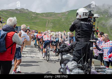 Col de Tourmalet, France, 6 juillet 2023, vue de l'approche du sommet du Col du Tourmalet étape 6, 145km, de Tarbes à Cauterets Cambasque lors de la 110e édition du Tour de France crédit : Nick Phipps/Alamy Live News Banque D'Images