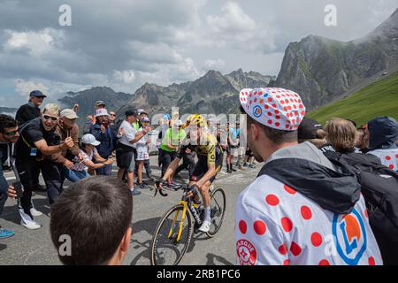 Col de Tourmalet, France, 6 juillet 2023, SEPP KUSS de JUMBO - VISMA escaladant le Col du Tourmalet sur l'étape 6, 145km, de Tarbes à Cauterets Cambasque lors de la 110e édition du Tour de France crédit : Nick Phipps/Alamy Live News Banque D'Images