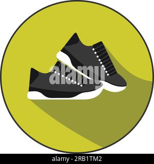 Icône plate d'une paire de chaussures. C'est un design simple, mais élégant qui serait parfait pour une variété d'utilisations, y compris la conception de site Web, le développement d'applications Illustration de Vecteur