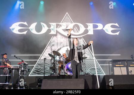 Ferrara, Italie. 06 juillet 2023. Le groupe suédois d'Europe, lors de leur concert le 6 juillet 2023 à Ferrara, en Italie. Crédit : Agence photo indépendante/Alamy Live News Banque D'Images