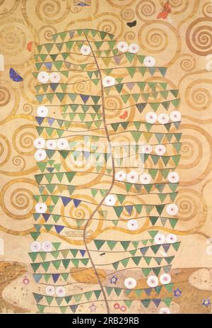 Caricature pour la frise de la Villa Stoclet à Bruxelles : partie droite de l'arbre de vie 1909 de Gustav Klimt Banque D'Images