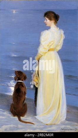 Soirée d'été à Skagen 1892 par Peder Severin Kroyer Banque D'Images