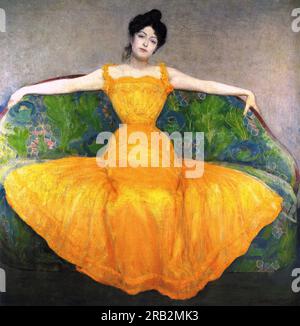 Dame en robe jaune 1899 ; Vienne, Autriche par Max Kurzweil Banque D'Images