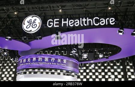 Shanghai, Chine. 07 juillet 2023. SHANGHAI, CHINE - 6 JUILLET 2023 - stand GE Healthcare, WAIC 2023, Shanghai, Chine, 6 juillet 2023. (Photo Costfoto/NurPhoto) crédit : NurPhoto SRL/Alamy Live News Banque D'Images