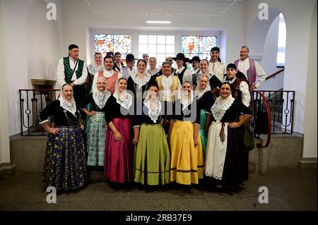 Eröffnung des XIV Internationalen Folklorefestivals „Łužica – Łužyca – Lausitz”, Bautzen/Budyšin, 06.07.2023 Banque D'Images