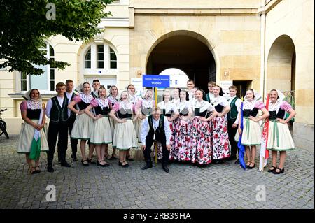 Eröffnung des XIV Internationalen Folklorefestivals „Łužica – Łužyca – Lausitz”, Bautzen/Budyšin, 06.07.2023 Banque D'Images