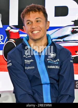 Towcester, Royaume-Uni. 06 juillet 2023. Silverstone, Towcester, Northamptonshire, Royaume-Uni le 06 2023 juillet. Alexander Albon lors de la conférence de presse des pilotes lors du Grand Prix de Grande-Bretagne de Formule 1 Aramco à Silverstone, Towcester, Northamptonshire, Royaume-Uni le 06 2023 juillet. Crédit : Francis Knight/Alamy Live News Banque D'Images