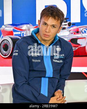 Towcester, Royaume-Uni. 06 juillet 2023. Silverstone, Towcester, Northamptonshire, Royaume-Uni le 06 2023 juillet. Alexander Albon lors de la conférence de presse des pilotes lors du Grand Prix de Grande-Bretagne de Formule 1 Aramco à Silverstone, Towcester, Northamptonshire, Royaume-Uni le 06 2023 juillet. Crédit : Francis Knight/Alamy Live News Banque D'Images