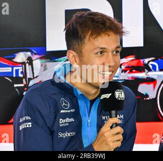 Towcester, Royaume-Uni. 06 juillet 2023. Silverstone, Towcester, Northamptonshire, Royaume-Uni le 06 2023 juillet. Alexander Albon lors de la conférence de presse des pilotes lors du Grand Prix de Grande-Bretagne de Formule 1 Aramco à Silverstone, Towcester, Northamptonshire, Royaume-Uni le 06 2023 juillet. Crédit : Francis Knight/Alamy Live News Banque D'Images