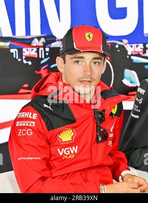 Towcester, Royaume-Uni. 06 juillet 2023. Silverstone, Towcester, Northamptonshire, Royaume-Uni le 06 2023 juillet. Charles Leclerc, Ferrari à la conférence de presse des pilotes lors du Grand Prix de Grande-Bretagne de Formule 1 Aramco à Silverstone, Towcester, Northamptonshire, Royaume-Uni le 06 2023 juillet. Crédit : Francis Knight/Alamy Live News Banque D'Images
