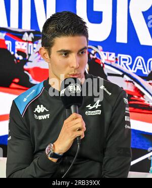 Towcester, Royaume-Uni. 06 juillet 2023. Silverstone, Towcester, Northamptonshire, Royaume-Uni le 06 2023 juillet. Esteban Ocon, Alpine à la conférence de presse des pilotes lors du Grand Prix de Grande-Bretagne de Formule 1 Aramco à Silverstone, Towcester, Northamptonshire, Royaume-Uni le 06 2023 juillet. Crédit : Francis Knight/Alamy Live News Banque D'Images