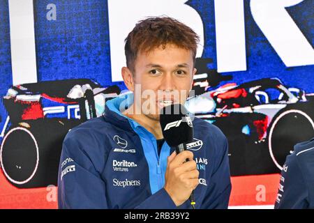 Towcester, Royaume-Uni. 06 juillet 2023. Silverstone, Towcester, Northamptonshire, Royaume-Uni le 06 2023 juillet. Alexander Albon lors de la conférence de presse des pilotes lors du Grand Prix de Grande-Bretagne de Formule 1 Aramco à Silverstone, Towcester, Northamptonshire, Royaume-Uni le 06 2023 juillet. Crédit : Francis Knight/Alamy Live News Banque D'Images