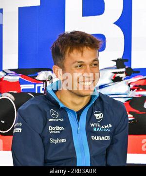 Towcester, Royaume-Uni. 06 juillet 2023. Silverstone, Towcester, Northamptonshire, Royaume-Uni le 06 2023 juillet. Alexander Albon lors de la conférence de presse des pilotes lors du Grand Prix de Grande-Bretagne de Formule 1 Aramco à Silverstone, Towcester, Northamptonshire, Royaume-Uni le 06 2023 juillet. Crédit : Francis Knight/Alamy Live News Banque D'Images