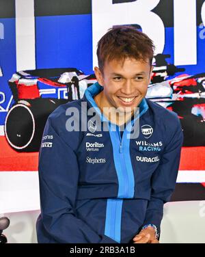 Towcester, Royaume-Uni. 06 juillet 2023. Silverstone, Towcester, Northamptonshire, Royaume-Uni le 06 2023 juillet. Alexander Albon lors de la conférence de presse des pilotes lors du Grand Prix de Grande-Bretagne de Formule 1 Aramco à Silverstone, Towcester, Northamptonshire, Royaume-Uni le 06 2023 juillet. Crédit : Francis Knight/Alamy Live News Banque D'Images