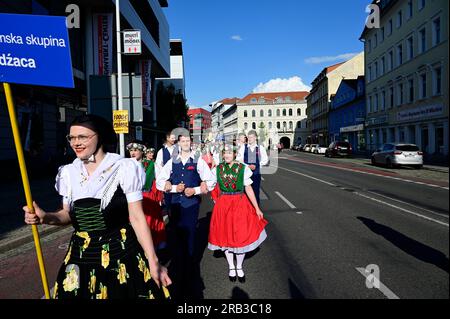 Eröffnung des XIV Internationalen Folklorefestivals „Łužica – Łužyca – Lausitz”, Bautzen/Budyšin, 06.07.2023 Banque D'Images