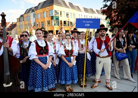 Eröffnung des XIV Internationalen Folklorefestivals „Łužica – Łužyca – Lausitz”, Bautzen/Budyšin, 06.07.2023 Banque D'Images