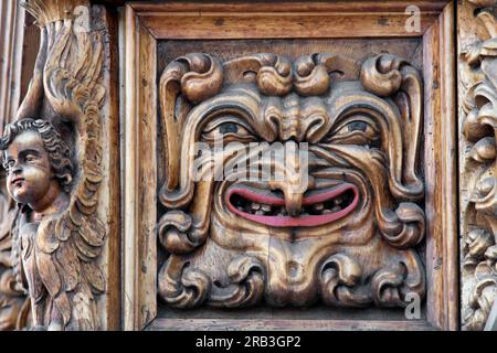 St. Gallen, Suisse : oriel détails sur la maison historique. St. Gallen est connu pour ses nombreux oriels. Rien que dans la vieille ville, il y a OVE Banque D'Images