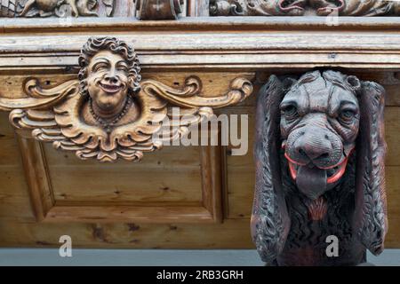 St. Gallen, Suisse : oriel détails sur la maison historique. St. Gallen est connu pour ses nombreux oriels. Rien que dans la vieille ville, il y a OVE Banque D'Images