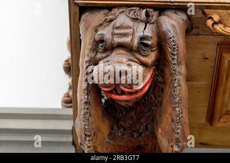 St. Gallen, Suisse : oriel détails sur la maison historique. St. Gallen est connu pour ses nombreux oriels. Rien que dans la vieille ville, il y a OVE Banque D'Images