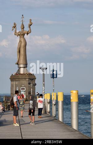 Constance, Allemagne, Juny 1st 2023 : Imperia. C'est une statue à l'entrée du port, commémorant le concile de Constance Banque D'Images