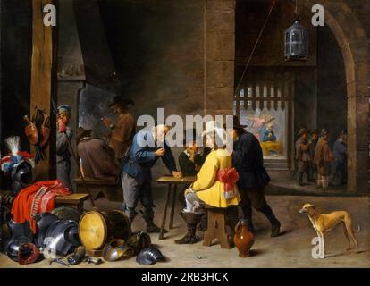 David Teniers le Jeune - salle de garde avec la délivrance de Saint Pierre David Teniers le Jeune : Flamand, Anvers 1610–1690 Bruxelles ca. 1645-47 Banque D'Images