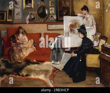 Alfred Stevens - dans le Studio Alfred Stevens : Belge, Blandford Forum, Dorset, Angleterre 1823–1906 Londres 1888 ; huile sur toile Banque D'Images