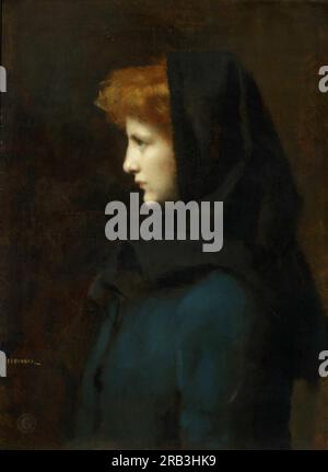 Jean-Jacques Henner, français, 1829-1905 -- tête de fille vers 1900. Banque D'Images