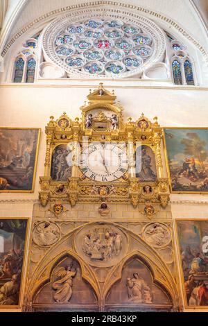 Portail de l'horloge (Puerta del Reloj) à l'intérieur de la cathédrale de Tolède - Tolède, Espagne Banque D'Images