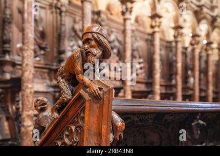 Détail du Chœur à l'intérieur de la cathédrale de Tolède - Tolède, Espagne Banque D'Images