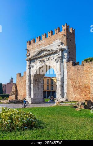 Arc d'Auguste, Rimini, Emilie Romagne, Italie, Banque D'Images