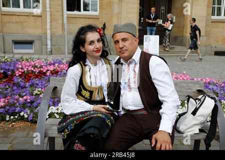 Eröffnung des XIV Internationalen Folklorefestivals „Łužica – Łužyca – Lausitz”, Bautzen/Budyšin, 06.07.2023 Banque D'Images