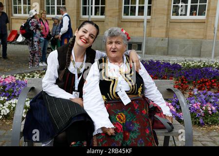 Eröffnung des XIV Internationalen Folklorefestivals „Łužica – Łužyca – Lausitz”, Bautzen/Budyšin, 06.07.2023 Banque D'Images