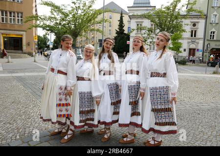 Eröffnung des XIV Internationalen Folklorefestivals „Łužica – Łužyca – Lausitz”, Bautzen/Budyšin, 06.07.2023 Banque D'Images