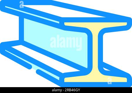 illustration vectorielle d'icône couleur de poutres en acier d'ingénieur civil Illustration de Vecteur