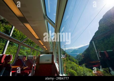 La Suisse, Canton du Valais, le Glacier express Banque D'Images