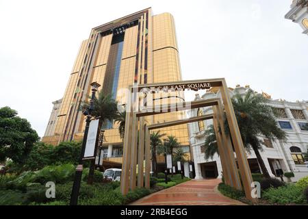 Macao, Chine juillet 2 2023 : porte est de Galaxy Macau dans la bande de Cotai qui est l'un des célèbres Casino et hôtel. Banque D'Images