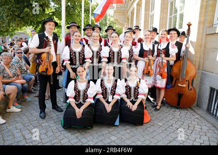 Eröffnung des XIV Internationalen Folklorefestivals „Łužica – Łužyca – Lausitz”, Bautzen/Budyšin, 06.07.2023 Banque D'Images