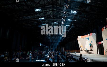 Duisburg, Allemagne. 07 juillet 2023. Les championnats en bloc auront lieu à la Kraftzentrale de Duisburg. Les athlètes concourront pour les titres de champion allemand dans 18 sports du 6 au 9 juillet. La majorité des compétitions de l’événement multisports auront lieu à Duisburg et Düsseldorf. Crédit : Fabian Strauch/dpa/Alamy Live News Banque D'Images