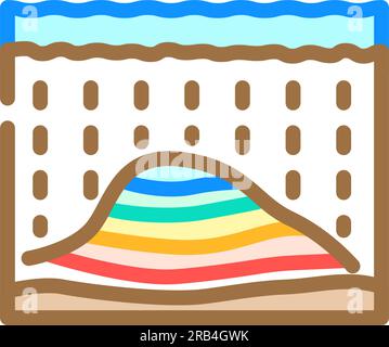 simulation de réservoir d'huile illustration vectorielle d'icône couleur d'ingénieur pétrolier Illustration de Vecteur