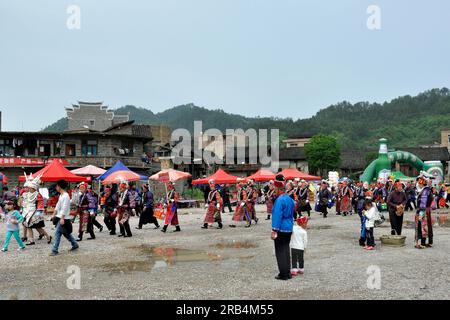 Fête du repas de sœur. tribu miao. shidong. province de guizhou. Chine Banque D'Images