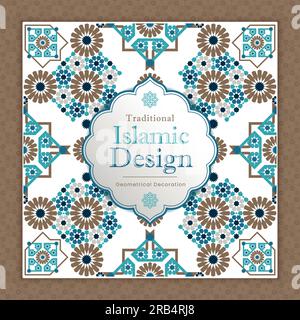 Design islamique traditionnel. Illustration de décoration géométrique islamique florale. Maroc Seamless Border. Elément de décoration de mosquée. Illustration de Vecteur
