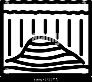 simulation de réservoir d'huile illustration vectorielle d'icône de ligne d'ingénieur pétrolier Illustration de Vecteur